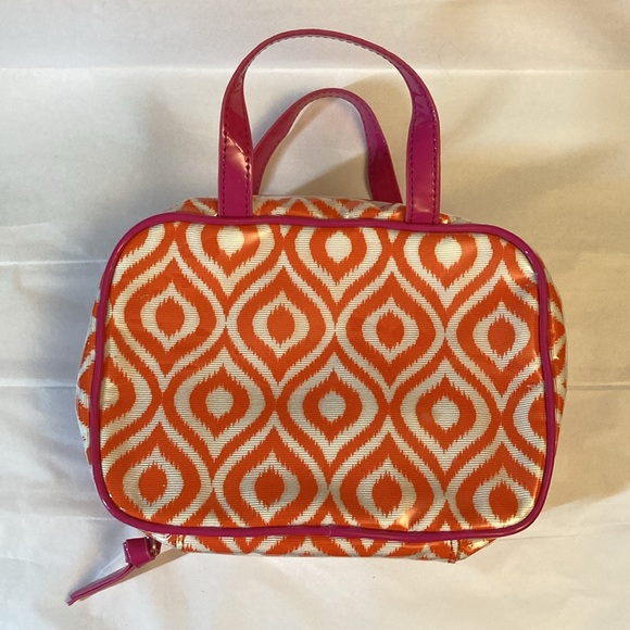 Neiman Marcus Pink & Orange Ikat Hanging Zip Travel Organizer, Great condition! - Picture 2 of 11